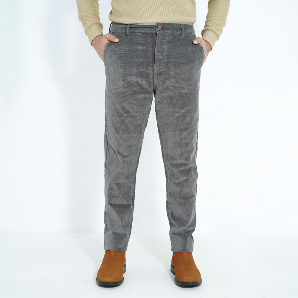 Men’s Corduroy/Cord Stretch Slim Fit Pant, Ash Colour