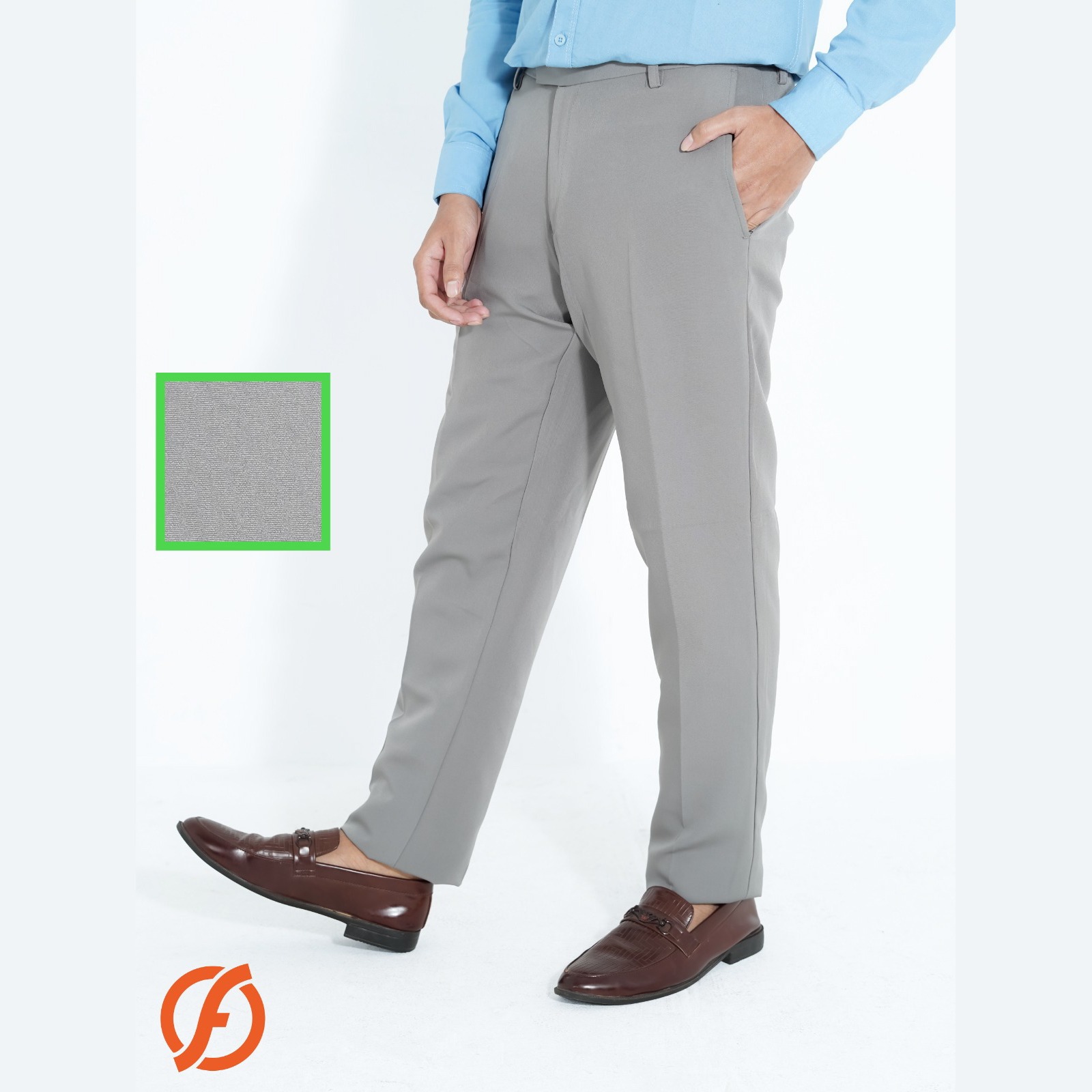 Stretch Men's Formal Pant Slim Fit Ash Light