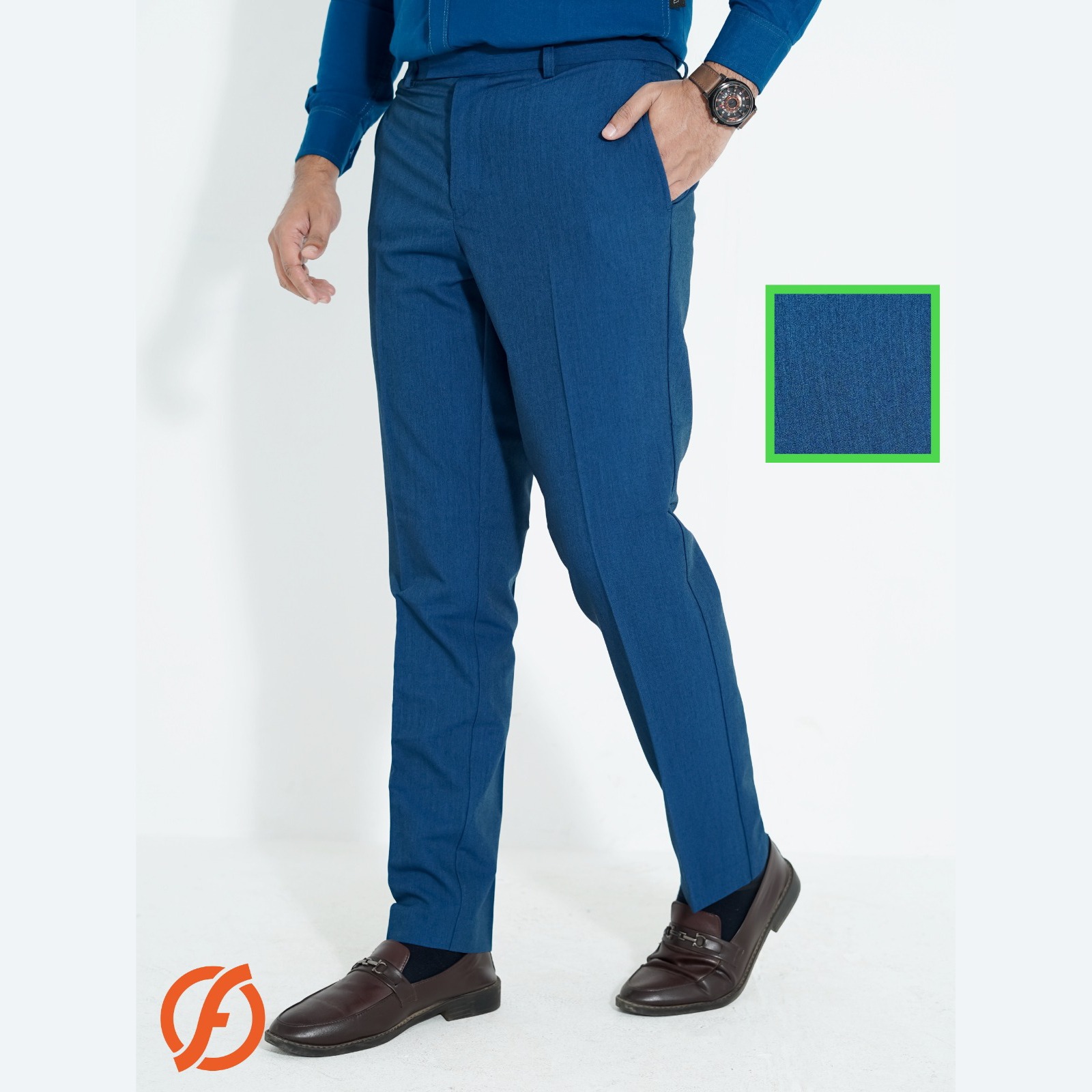 Men's Formal Pant Slim Fit -  Blue