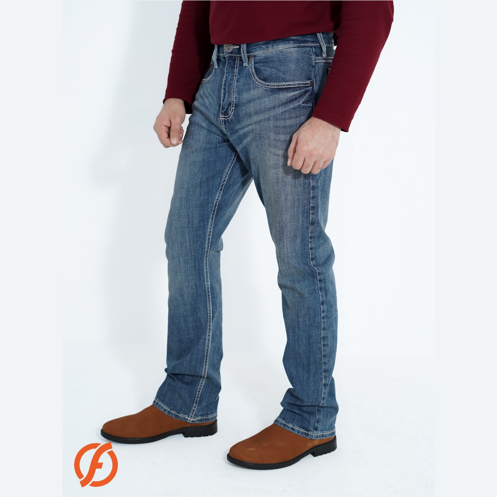 Bootcut Stretch Men's Relaxed fit Jeans-Wrengler