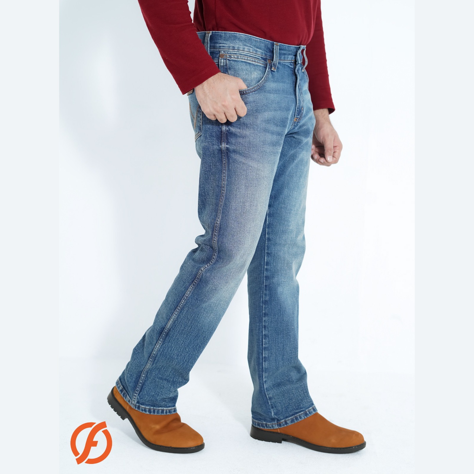 Bootcut Stretch Men's Relaxed fit Jeans-Wrengler