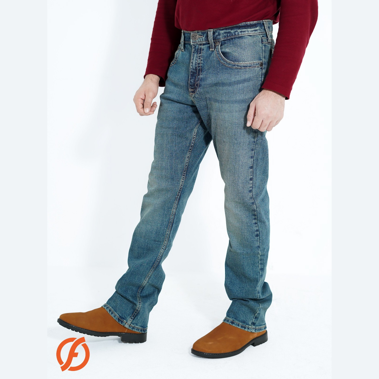 Bootcut Stretch Men's Relaxed fit Jeans-Wrengler Retro